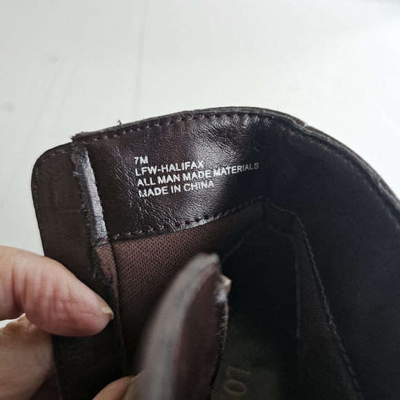 London Fog Halifax ankle bootie brown size 7 faux leather water resistant NWT - Picture 12 of 14